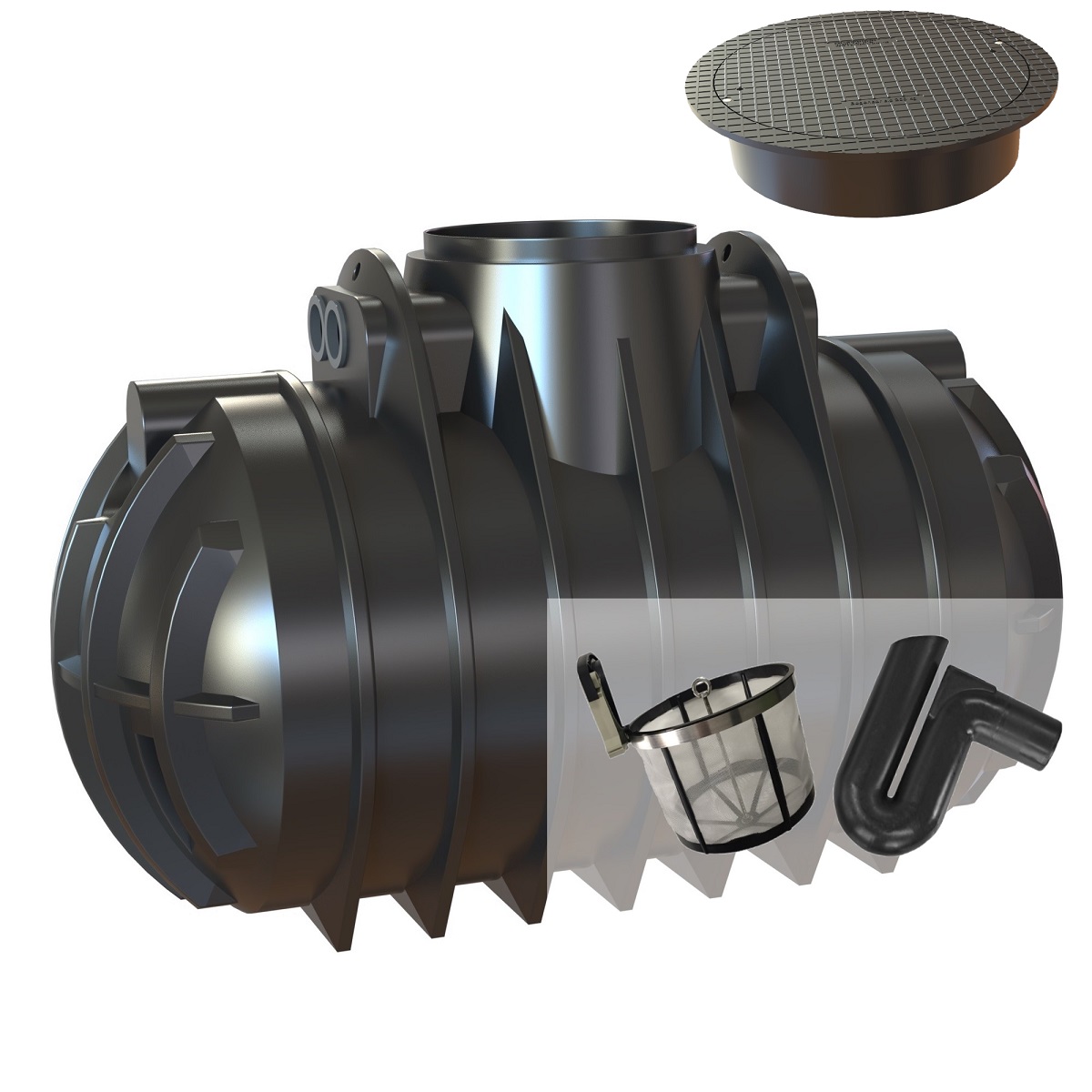 Zisterne 2200L Atlantis Gartenanlage mit Abdeckung