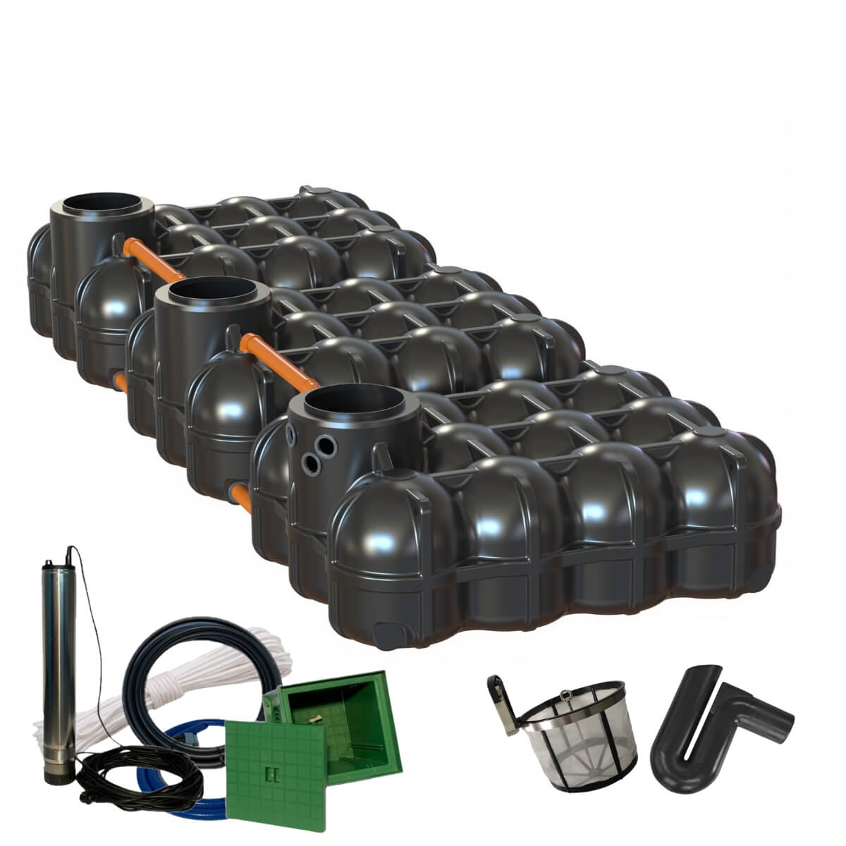 Flachtank 15000L Trio Hudson mit Gartenfilter mit Gartenpumpe