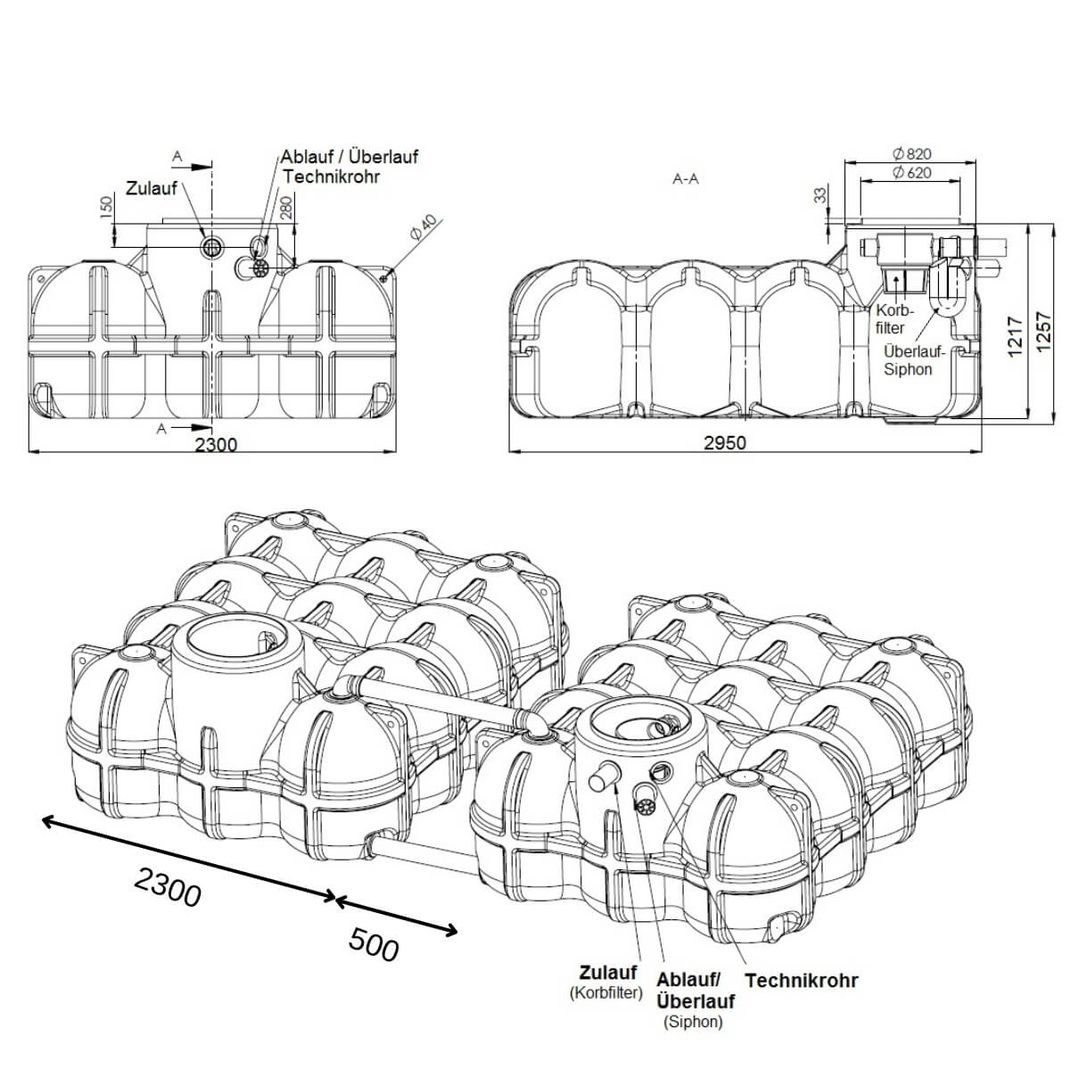 Flachtank 10000L Hudson Garten mit PS Zeichnung