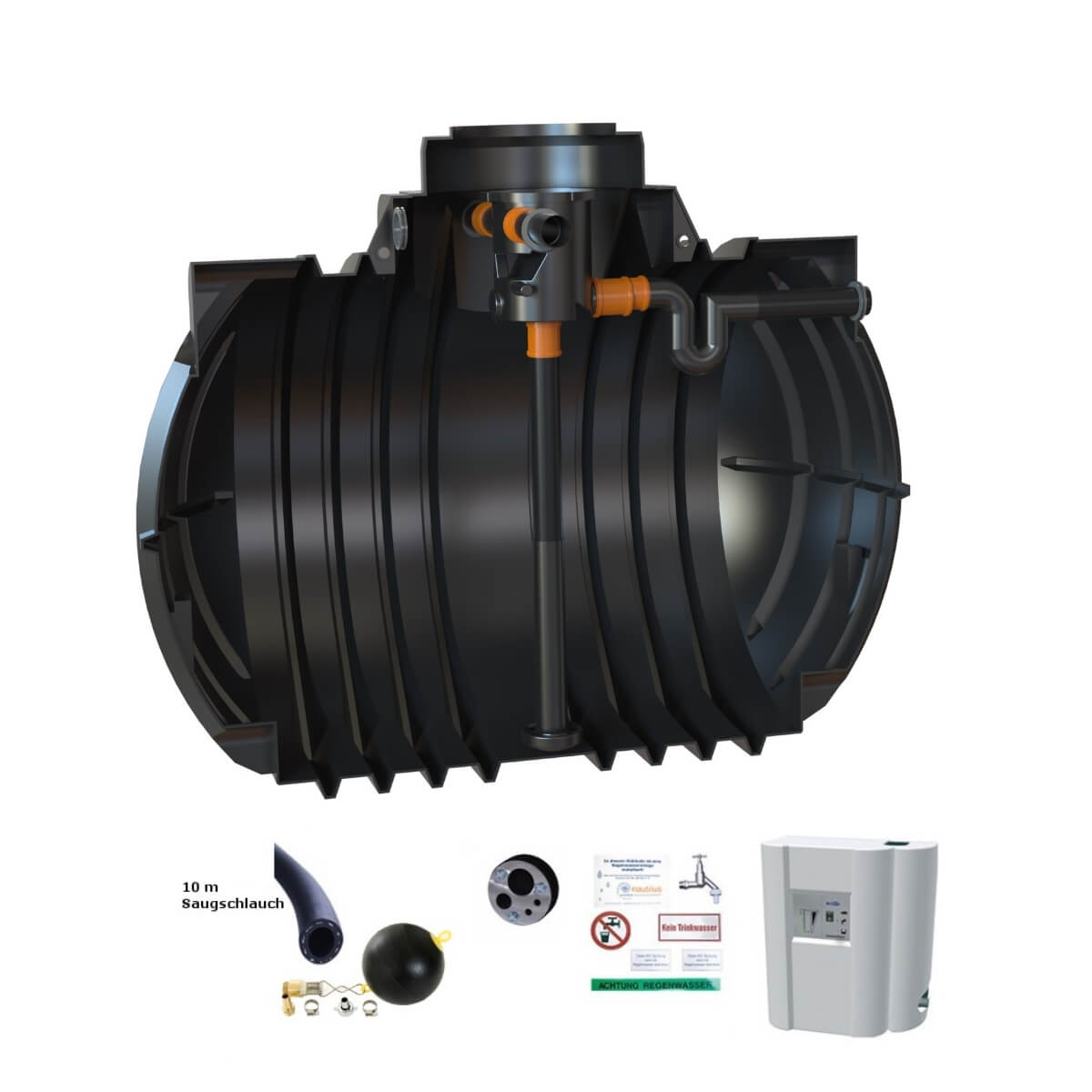 Hauszisterne 7000L Premium Atlantis Volumenfilter mit Hauswasserwerk