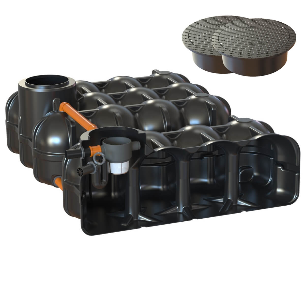 Flachtank 10000L Hudson Garten mit Abdeckung