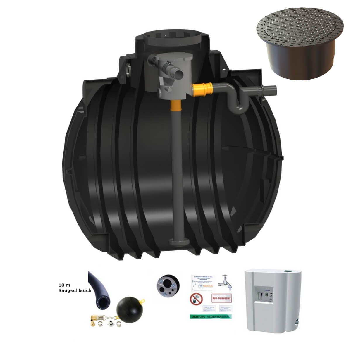 Hauszisterne 5300 L Premium Atlantis Volumen mit PKW-Abdeckung