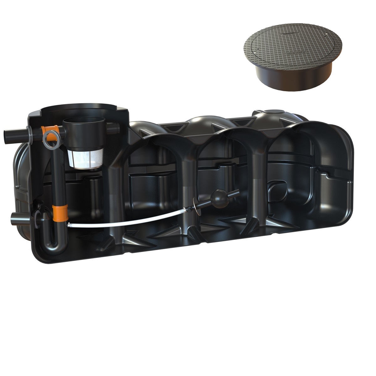 Retentionszisterne Flachtank 5000L Retentionsvolumen 3600L mit Abdeckung