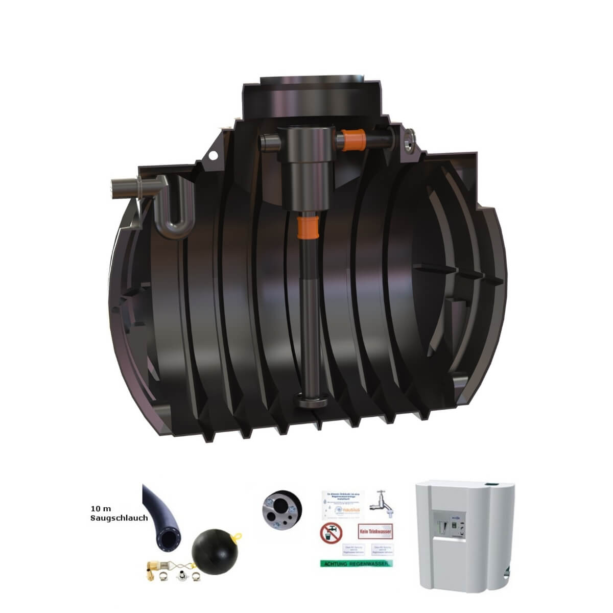 Hauszisterne 4000L Atlantis Korbfilter mit Hauswasserwerk