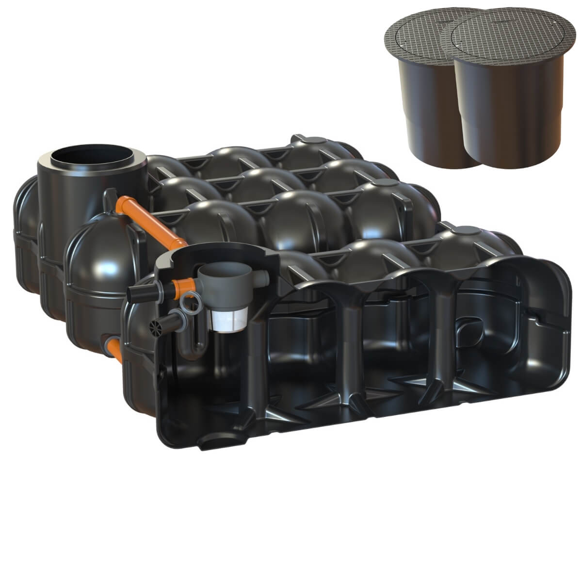 Flachtank 10000L Hudson Garten mit PS mit PKW-Dom