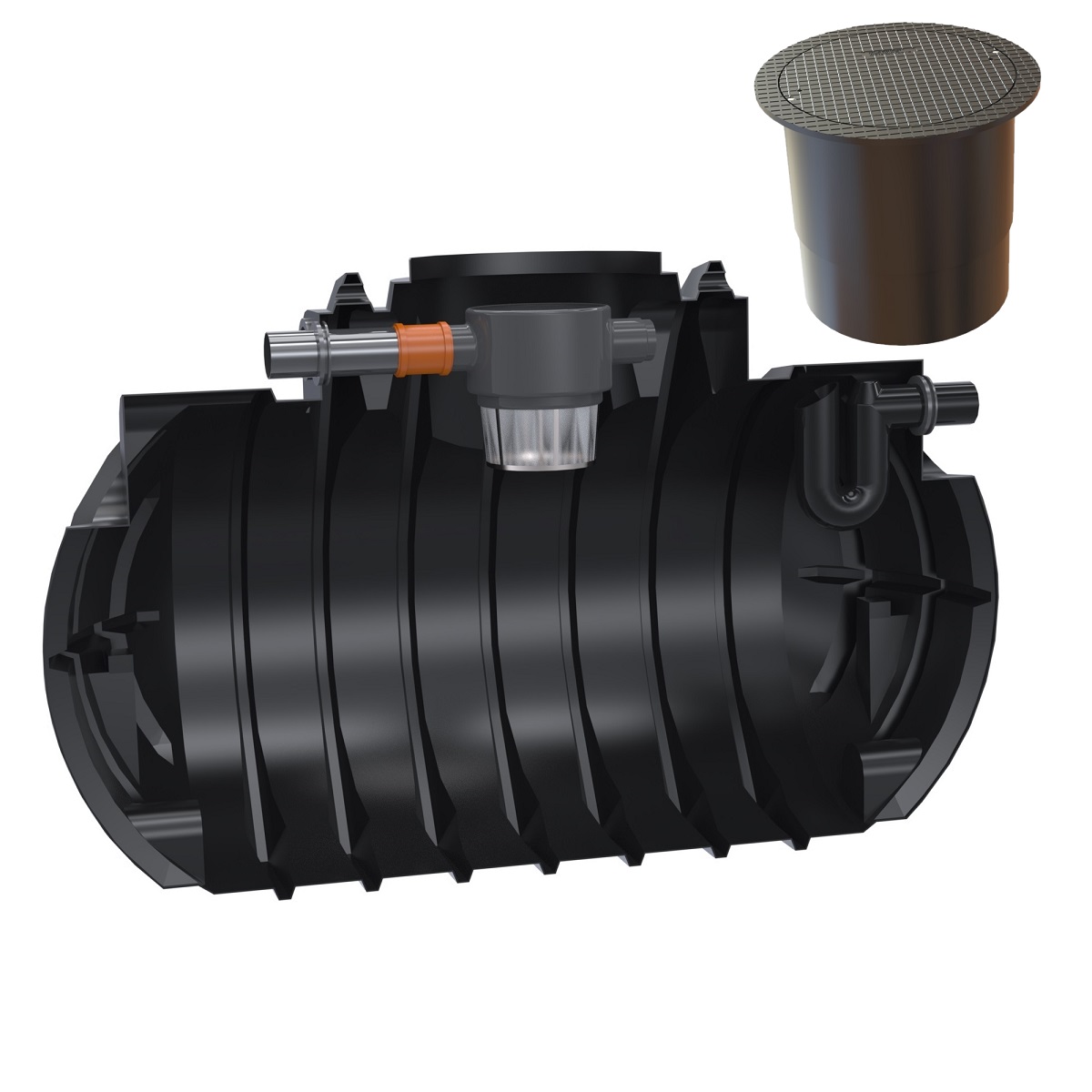 Gartenzisterne 2200L Atlantis mit PKW-LKW-Abdeckung