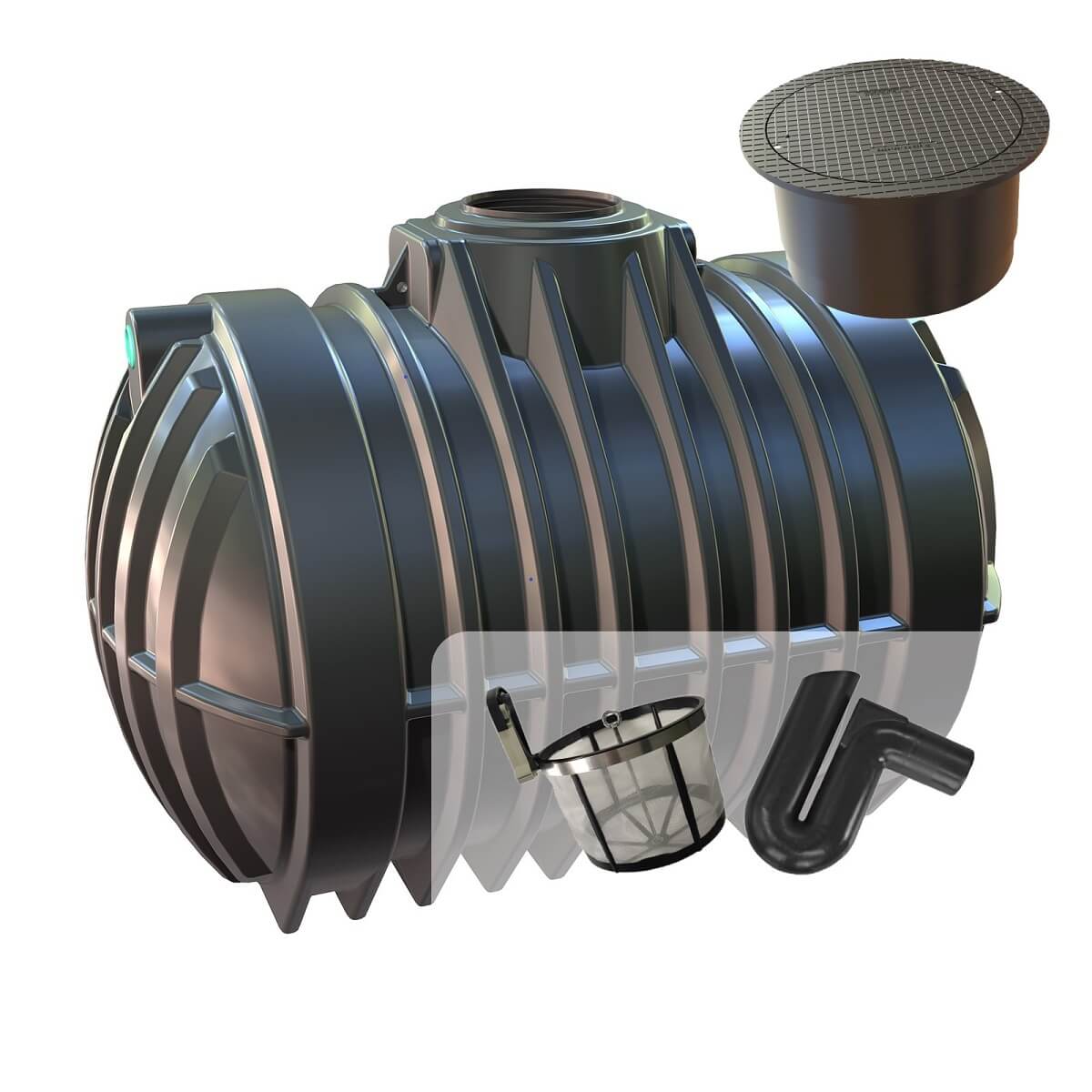 Zisterne 12500L Gartenanlage Big Atlantis mit Segment-Abdeckung