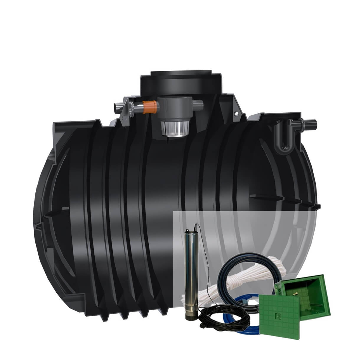 Gartenzisterne 7000L Premium Atlantis mit Zisternenpumpe