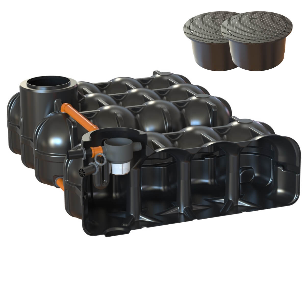 Flachtank 10000L Hudson Garten mit PS mit PKW-Abdeckung