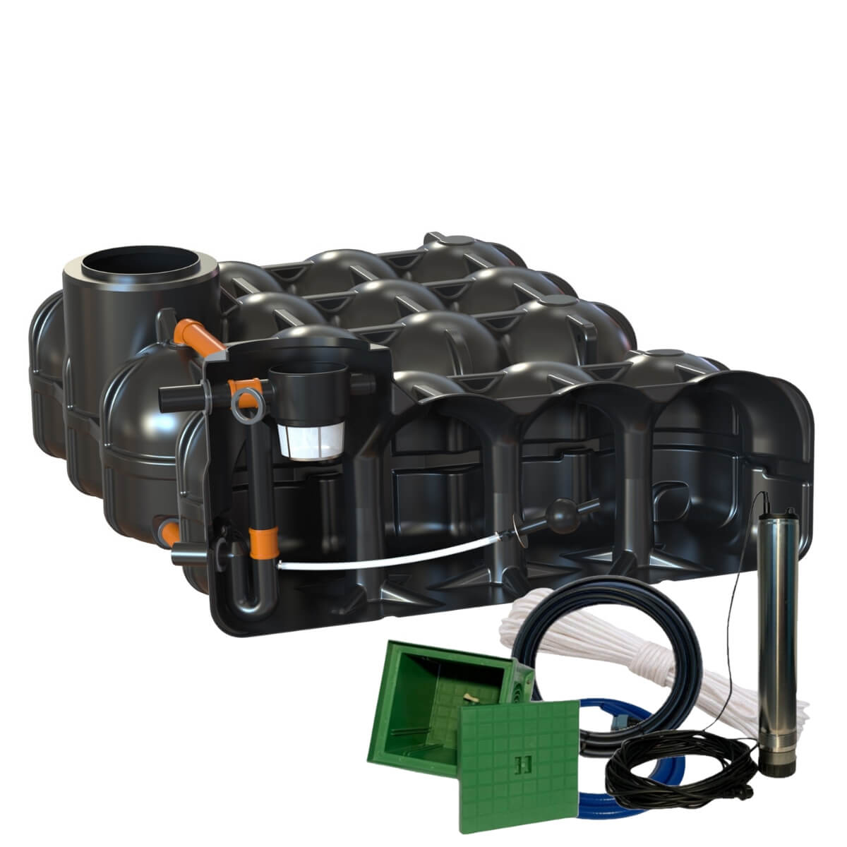 Retentionszisterne Flachtank 10000 Liter Hudson mit Gartenpumpe