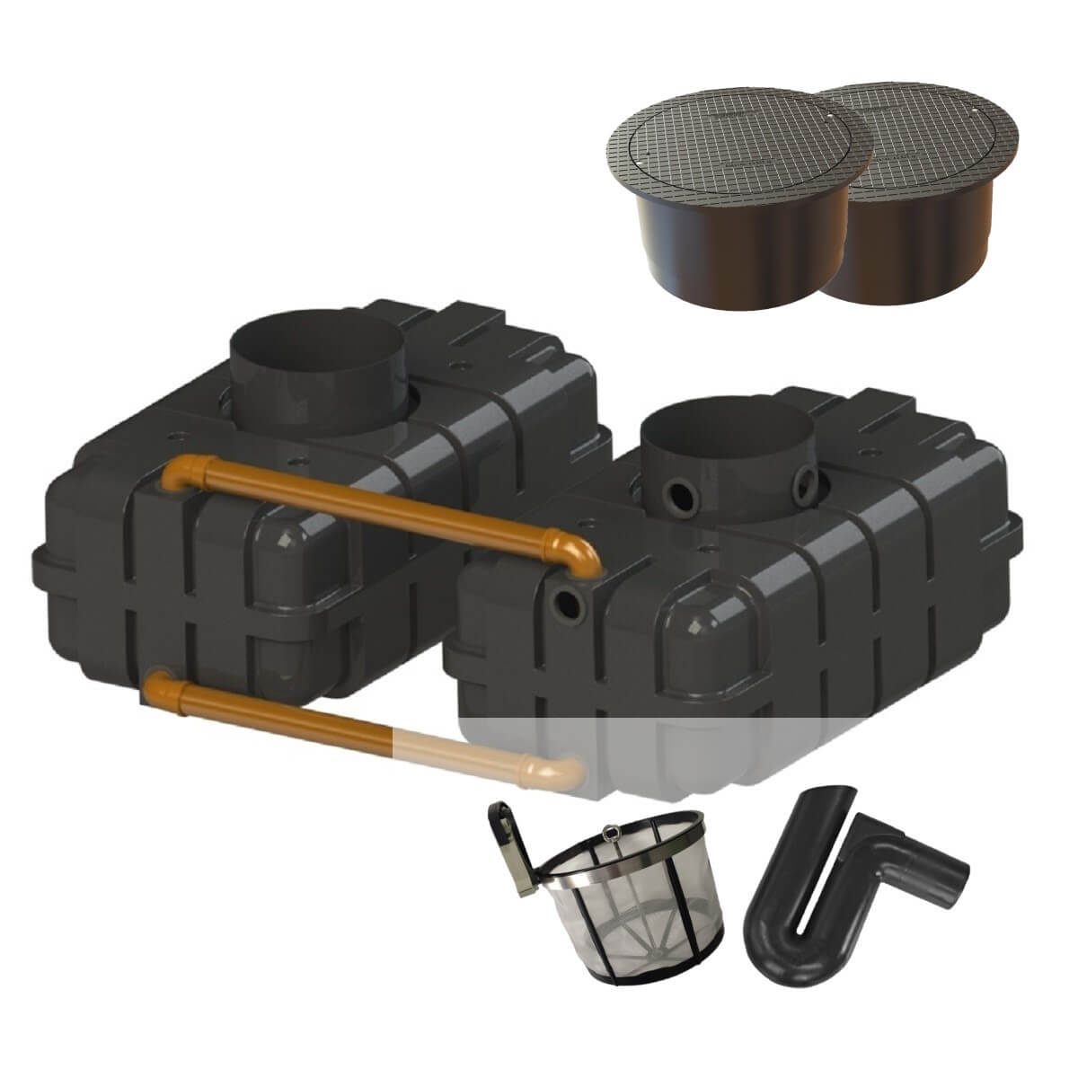 Gartenzisterne Flachtank 3400L Gartenanlage mit Segment-Abdeckung 