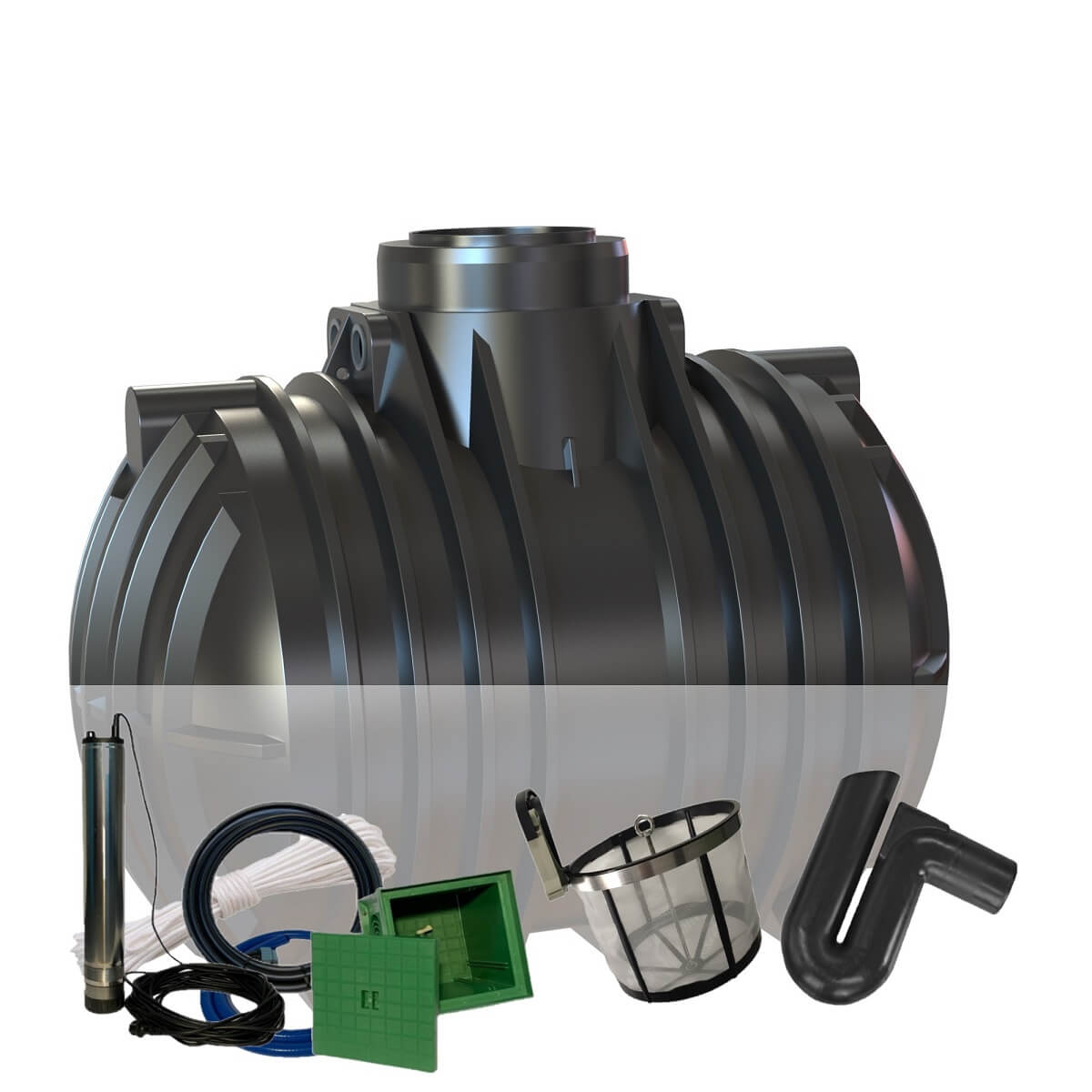 Zisterne 7000 Liter Premium Atlantis Gartenanlage mit Zisternenpumpe