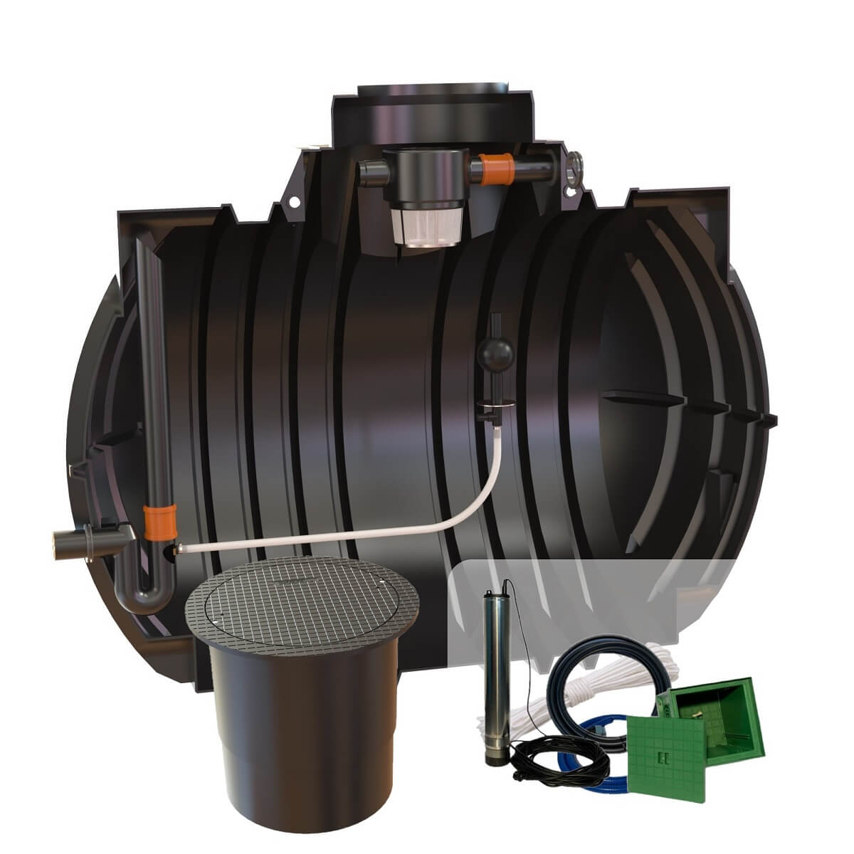 Retentionszisterne 7000L Atlantis RV 4550L mit PKW-LKW Abdeckung und Zisternenpumpe