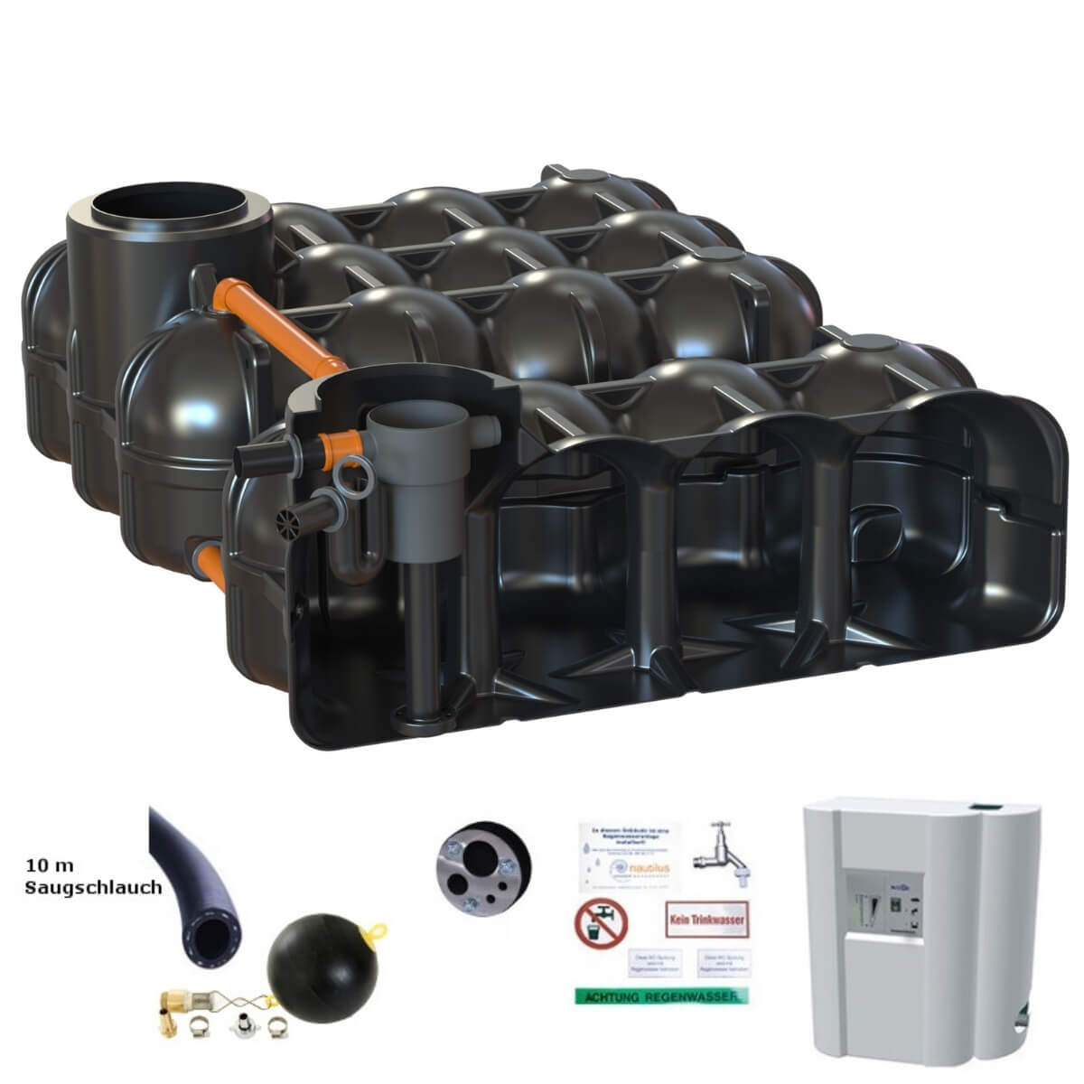 Flachtank 10000L Hudson Hausanlage Hauskorbfilter mit Hauswasserwerk