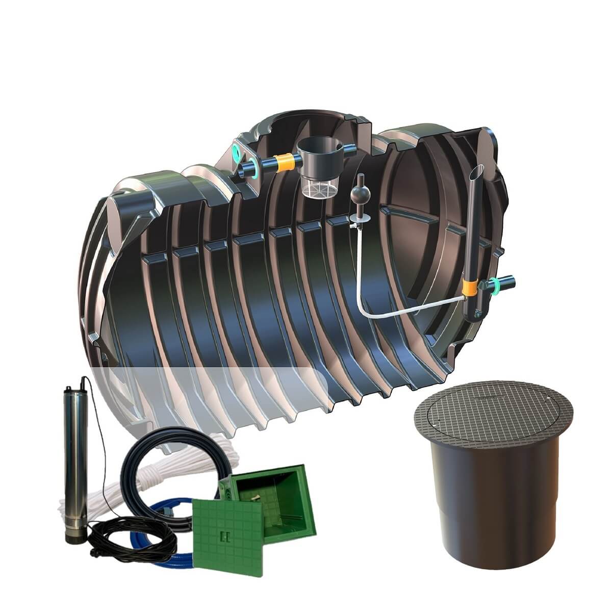 Retentionszisterne 12500L Retention 8000L Big Atlantis mit PKW Abdeckung und Zisternenpumpe