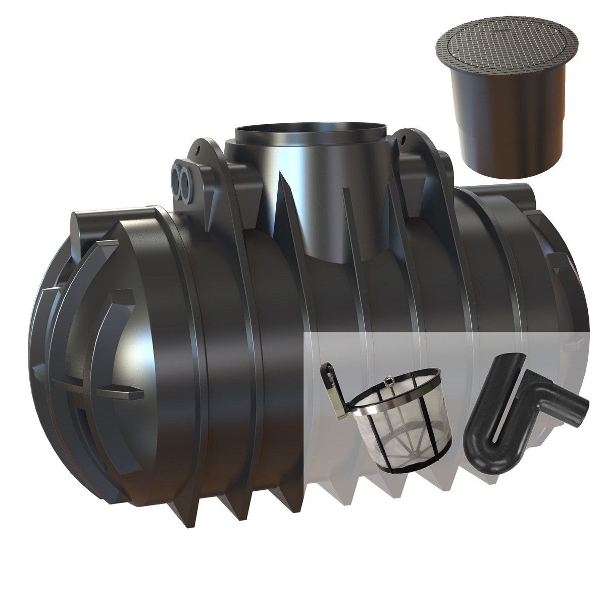 Zisterne 2200L Atlantis Gartenanlage mit PKW-LKW-Abdeckung